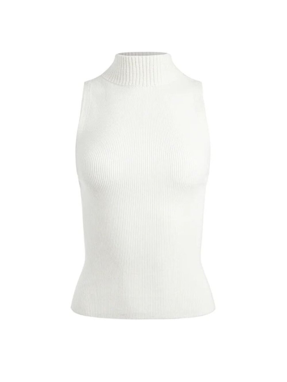 Alice + Olivia Darcey Turtleneck Sweater Tank Ecru Sz S